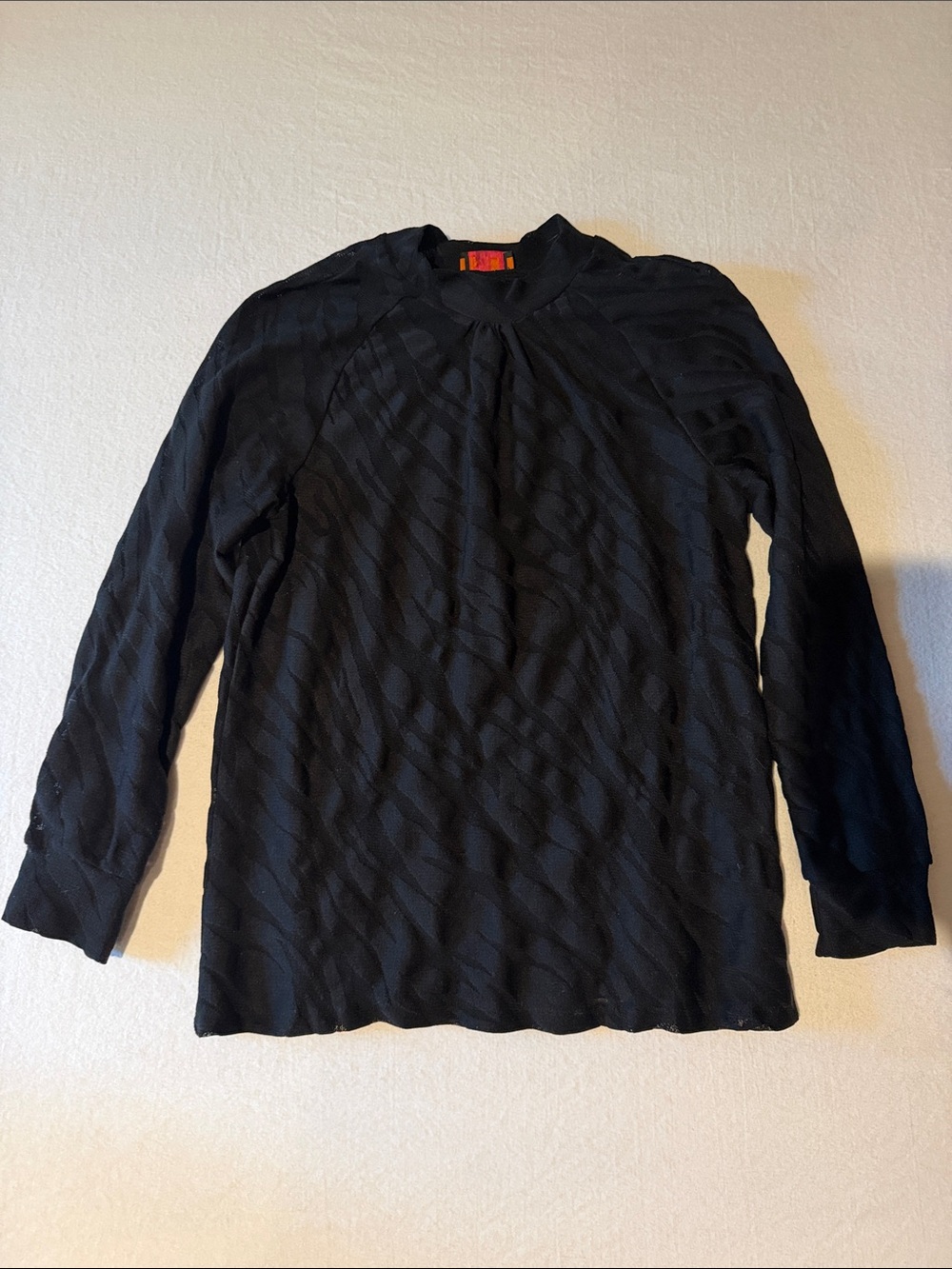 Isle by melis kozan, Textured Black Long Sleeve Top Women's Medium